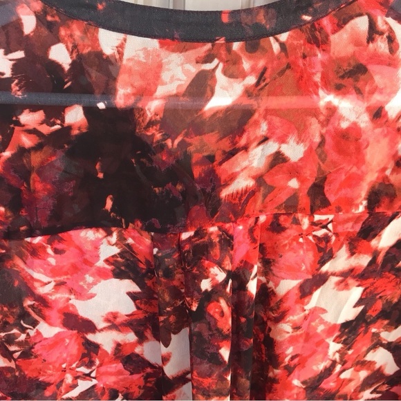 Ana SzL Button Down Blouse Pink/Blk Long Sleeve V Neck Button Cuffs - Picture 5 of 10